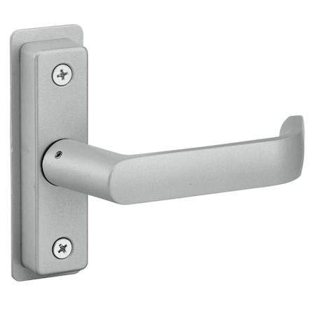 Adams Rite Flat Euro Lever Trim w/Return, For 2-1/4 In. to 2-1/2 In. Thick Door, LH or LHR, Stn Aluminum Paint 4569-502-130